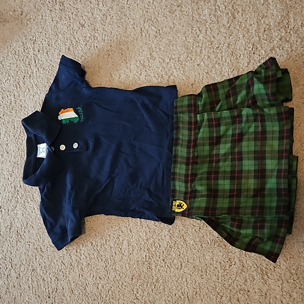 Toddler kilt with coordinating polo shirt